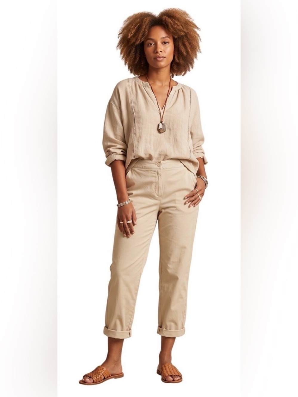 NWT Chico's Comfort Waist Straight Pant Basic New Khaki (1.5)